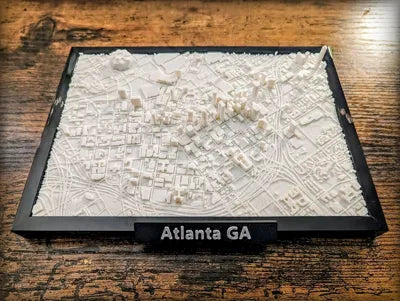Atlanta Georgia 3D Miniature Topographic Map