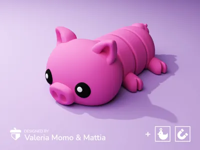 Flexi Pig Keychain / Charm