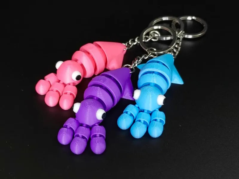 Flexi Cute Squid Keychain