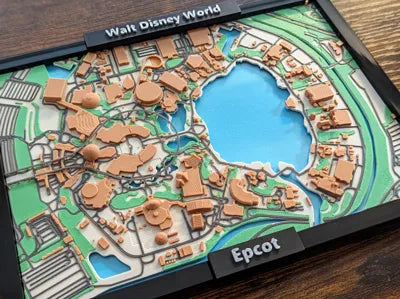 EPCOT Disney World 3D Miniature Topographic Map