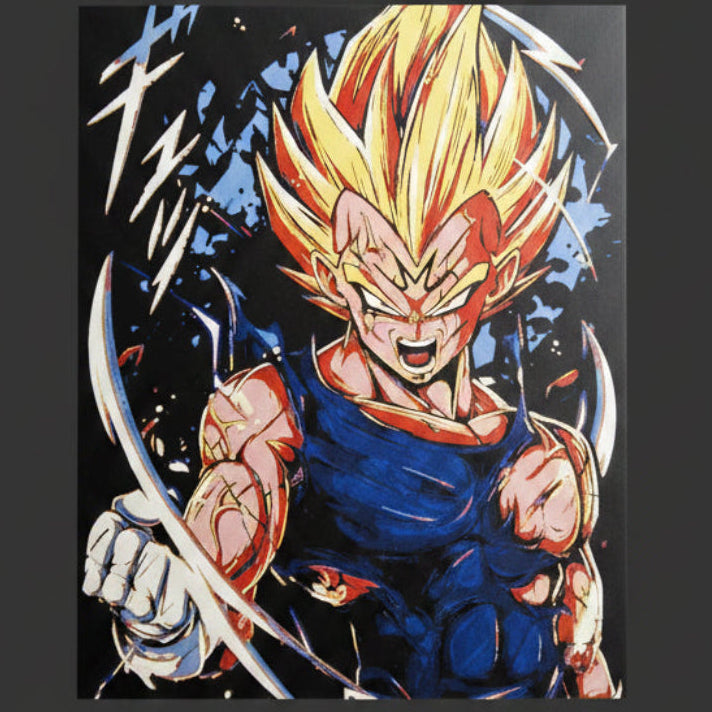 Majin Vegeta textured wall art