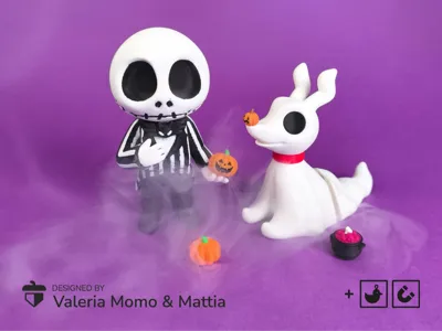 Spooky Skeleton Flexi Keychain / Charm
