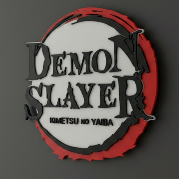 Demon Slayer 3D Embossed Logo Display