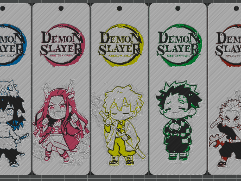 Demon Slayer 3D Bookmark Set – 5 Designs