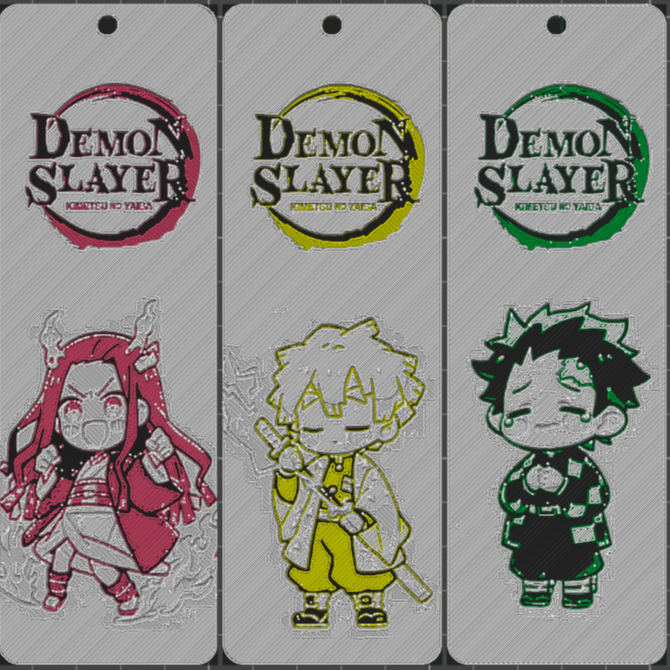 Demon Slayer 3D Bookmark Set – 5 Designs