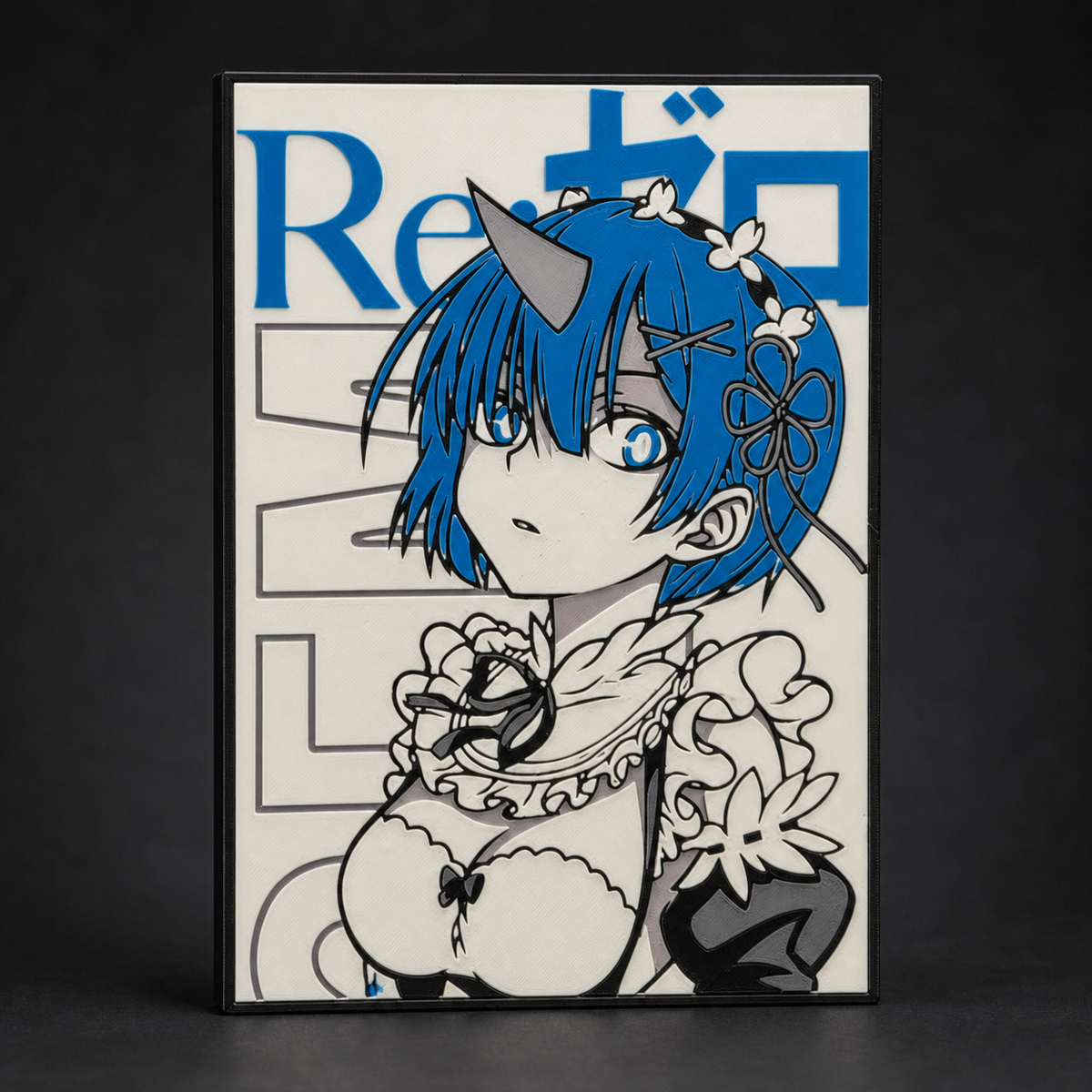 Rem RE:ZERO Hueforge Textured Wall Art