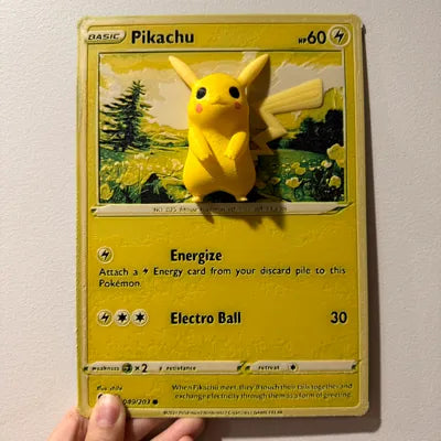 Oversized Pikachu Pokemon Card - Filament Painting Hybrid Print