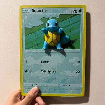 Oversized Squirtle Pokemon Card - Filament Painting Hybrid