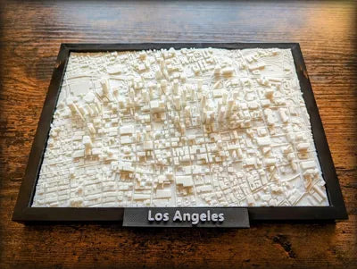Los Angeles California 3D Miniature Topographic Map