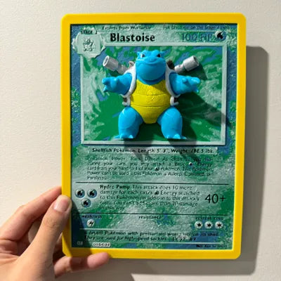 Oversized Blastoise Pokemon Card - Filament Painting Hybrid Print