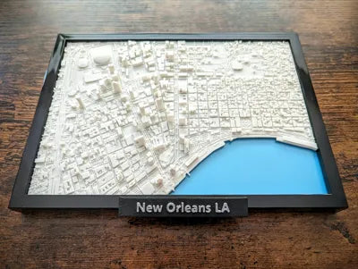 New Orleans Louisiana 3D Miniature Topographic Map