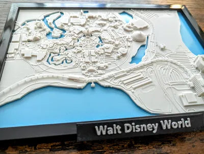 Disney World Magic Kingdom 3D Miniature Topographic Map