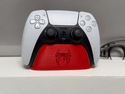 Spidey Logo PS5 Controller Holder - 3D printed PlayStation controller stand