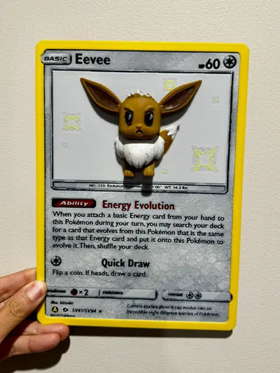 Oversized Eevee Pokemon Card - Filament Painting Hybrid