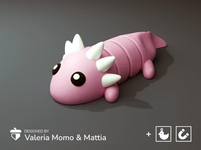 Flexi Axolotl Keychain / Charm