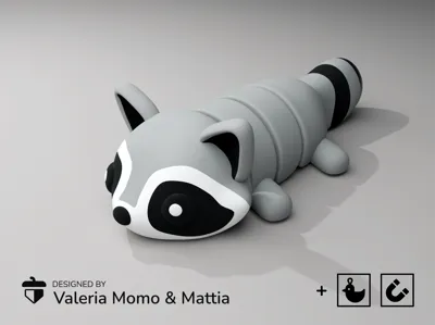 Flexi Raccoon Keychain / Charm