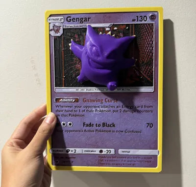 Oversized Gengar Pokemon Card - Filament Painting Hybrid