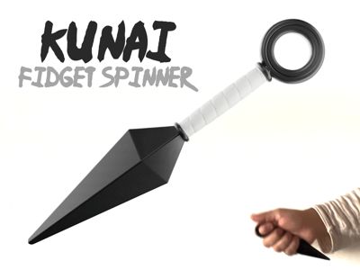 Ninja Kunai Fidget Spinner 3D-printed anime product by Nova Prints