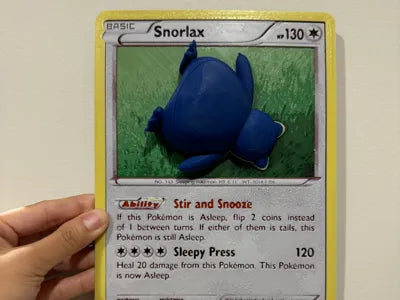 Oversized Snorlax Pokemon Card - Filament Painting Hybrid