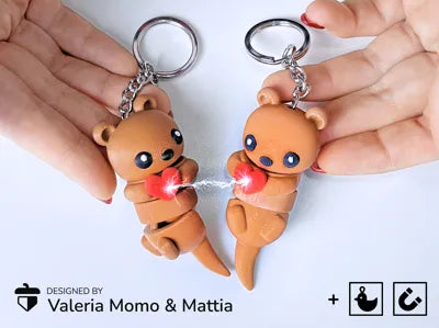 Valentine Flexi Otter Keychain / Charm