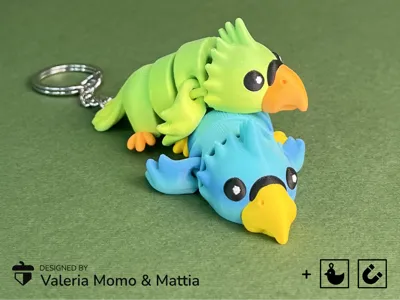 Flexi Parrot Keychain / Charm