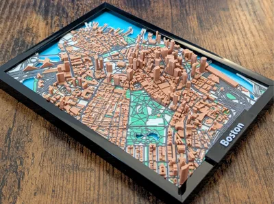 Boston 3D Miniature v2 Topographic Map