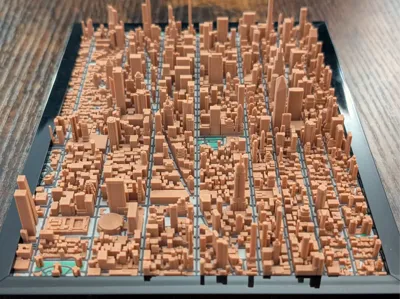 Midtown Manhattan NYC 3D Miniature v2 Topographic Map