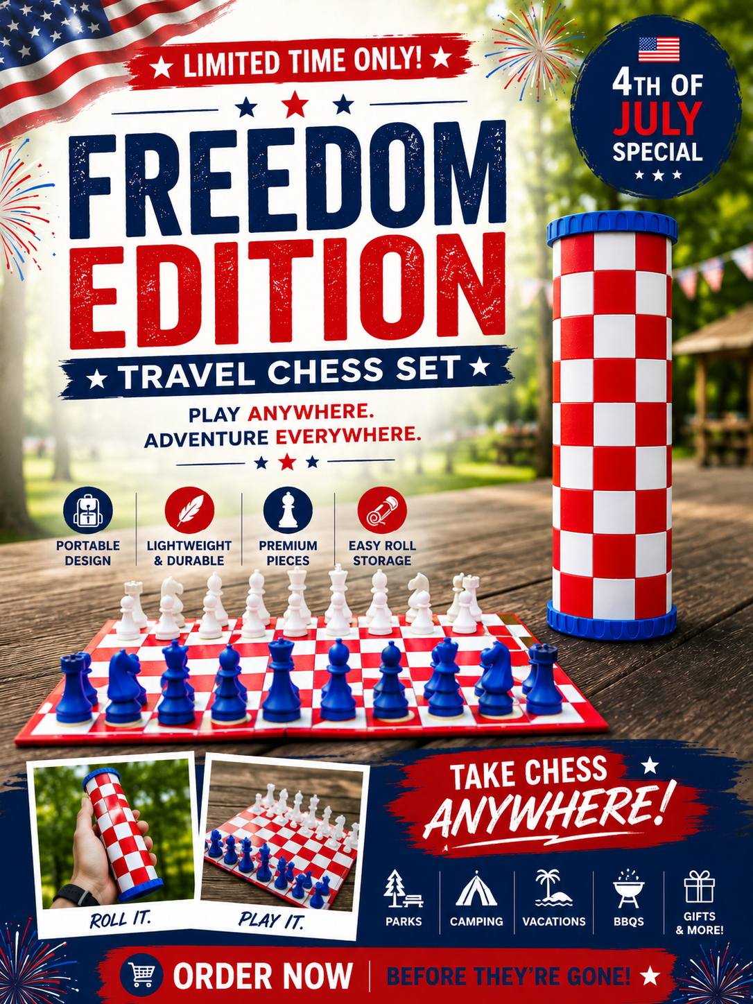 Travel Chess Set – Pocket-Sized Portable Chess Board with Storage