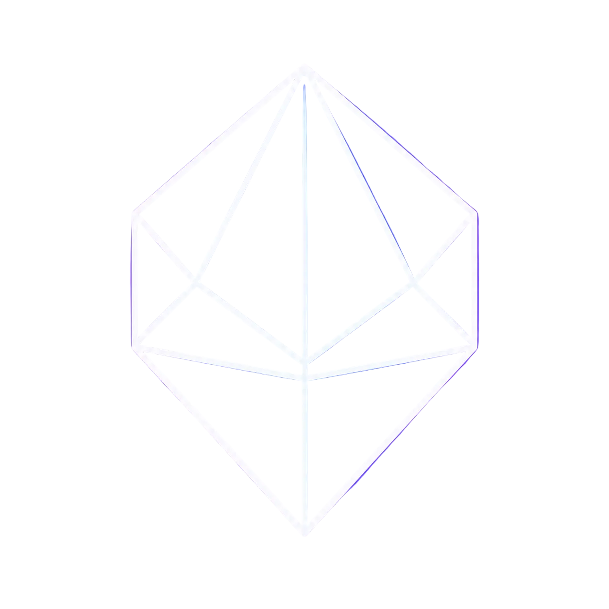 Neon blue geometric shape on a black background