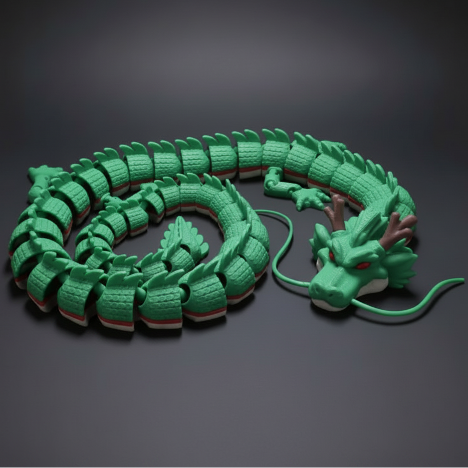 Shenron Articulated Dragon 3D-printed anime product by Nova Prints