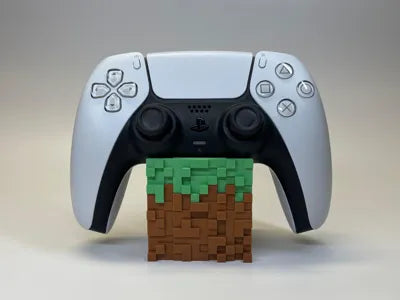 Grass Block PS5 Controller Stand - 3D printed PlayStation controller stand
