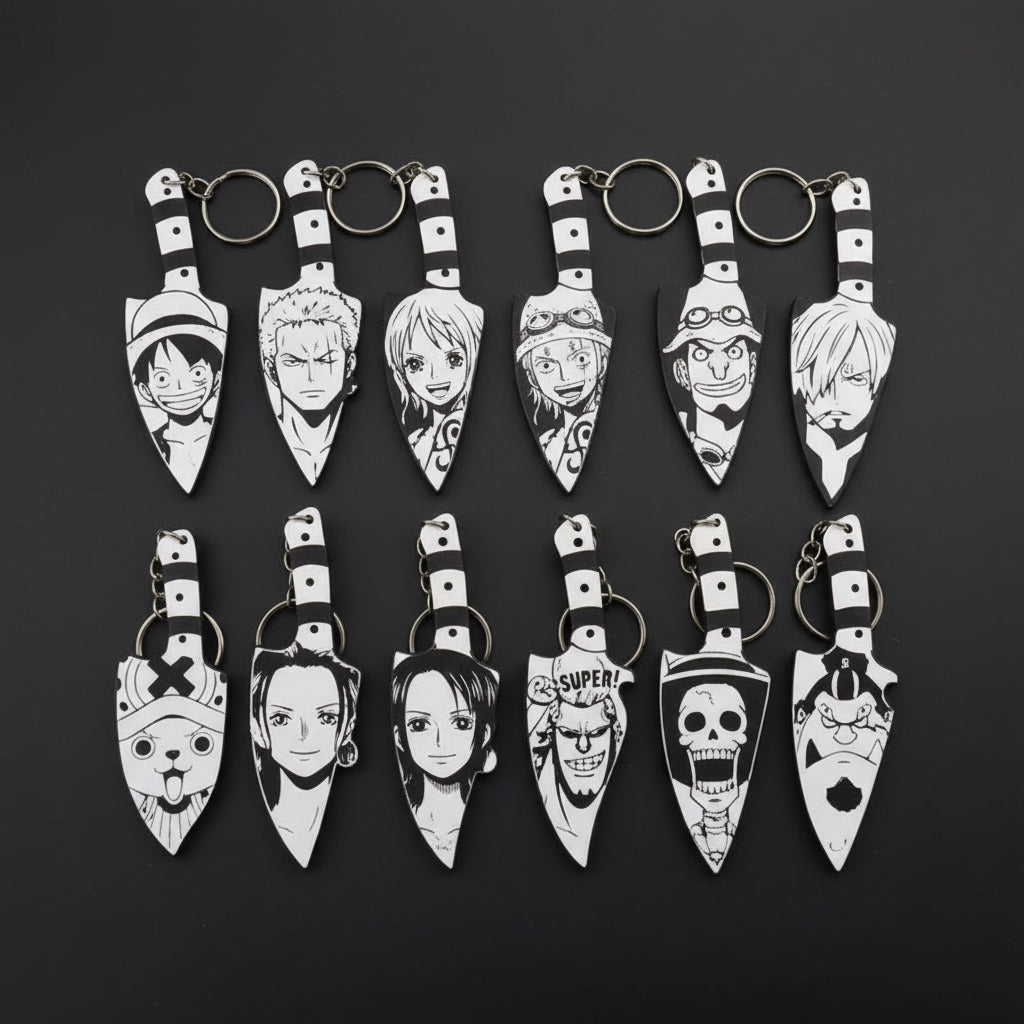 One Piece Manga-Cut Keychains 3D-printed anime product by Nova Prints