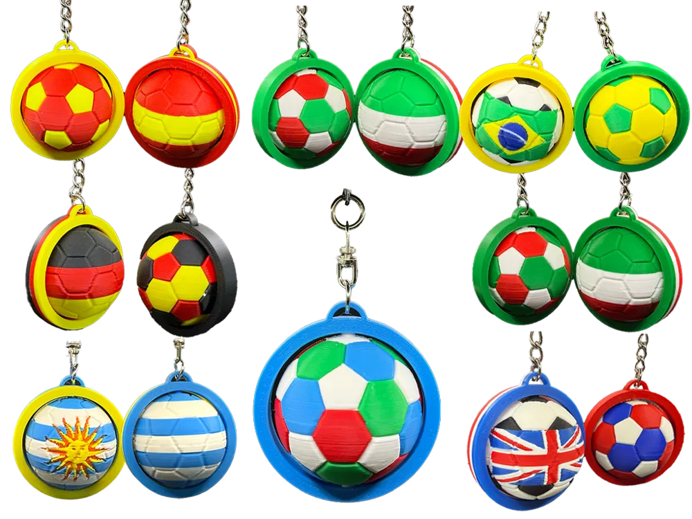 World Cup 2026 Spinning Football Soccer Keychains