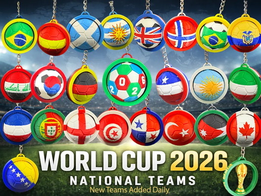 World Cup 2026 Spinning Football Soccer Keychains
